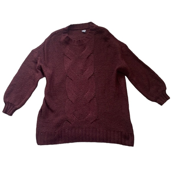Aerie Burgundy Loose Knit Sweater - Picture 2 of 8